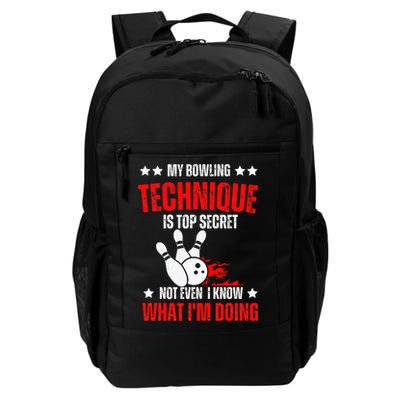My Bowling Technique Is Top Secret funny bowling Backpack