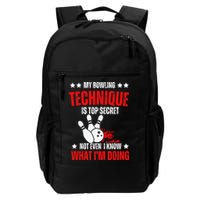 My Bowling Technique Is Top Secret funny bowling Backpack
