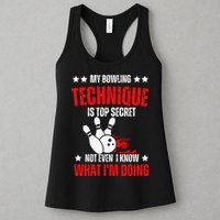 My Bowling Technique Is Top Secret funny bowling Womens Tank Top