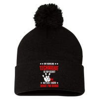 My Bowling Technique Is Top Secret funny bowling Pom Pom 12in Knit Beanie