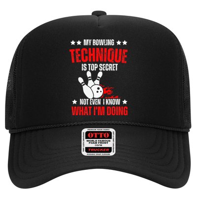 My Bowling Technique Is Top Secret funny bowling Trucker Hat