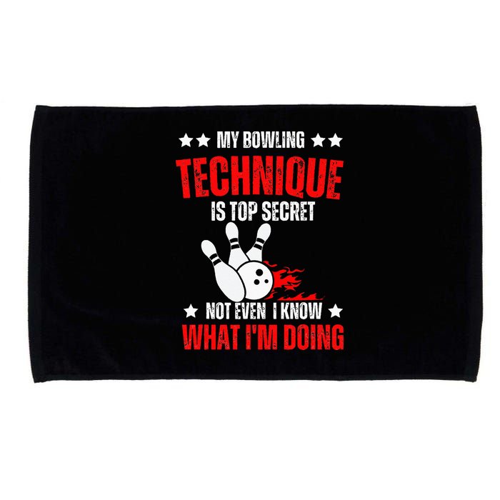 My Bowling Technique Is Top Secret funny bowling Microfiber Hand Towel