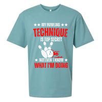 My Bowling Technique Is Top Secret funny bowling Sueded Cloud Jersey T-Shirt