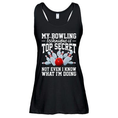 My Bowling Technique Is Top Secrets Funny Bowler Bowling Ladies Essential Flowy Tank
