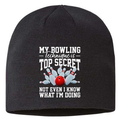 My Bowling Technique Is Top Secrets Funny Bowler Bowling Sustainable Beanie