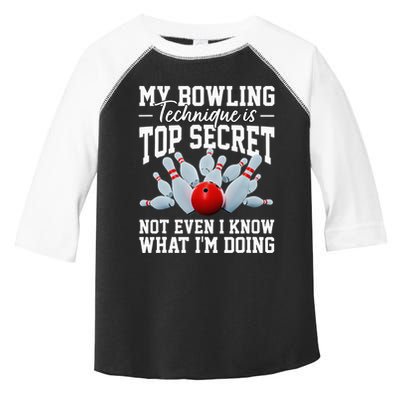 My Bowling Technique Is Top Secrets Funny Bowler Bowling Toddler Fine Jersey T-Shirt