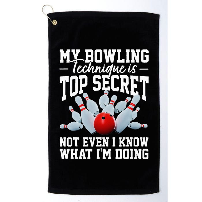 My Bowling Technique Is Top Secrets Funny Bowler Bowling Golf Towel