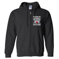 My Bowling Technique Is Top Secrets Funny Bowler Bowling Full Zip Hoodie