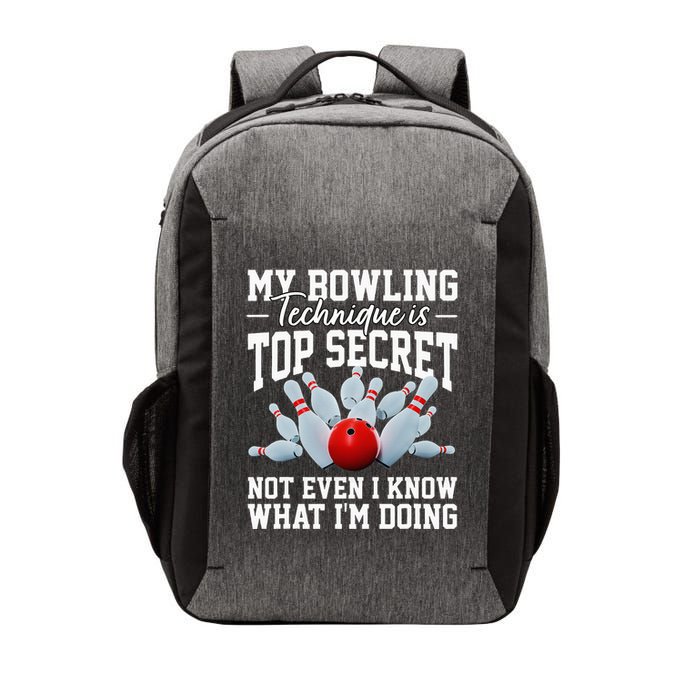 My Bowling Technique Is Top Secrets Funny Bowler Bowling Vector Backpack