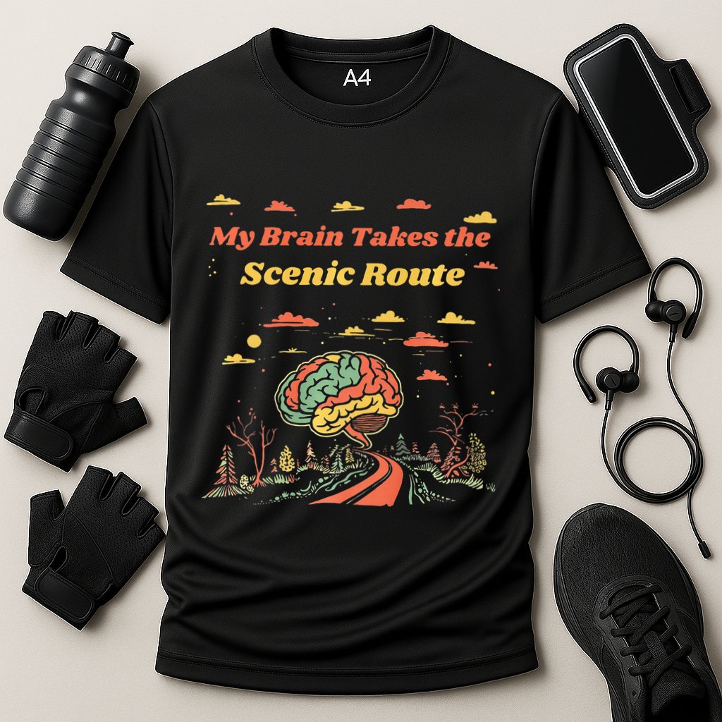 My Brain Takes The Scenic Route Performance Shirt