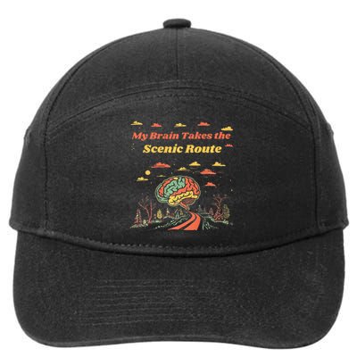 My Brain Takes The Scenic Route 7-Panel Snapback Hat