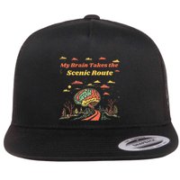 My Brain Takes The Scenic Route Flat Bill Trucker Hat