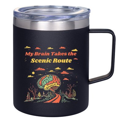 My Brain Takes The Scenic Route 12oz Stainless Steel Coffee Mug