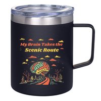 My Brain Takes The Scenic Route 12oz Stainless Steel Coffee Mug
