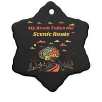 My Brain Takes The Scenic Route Ceramic Star Ornament