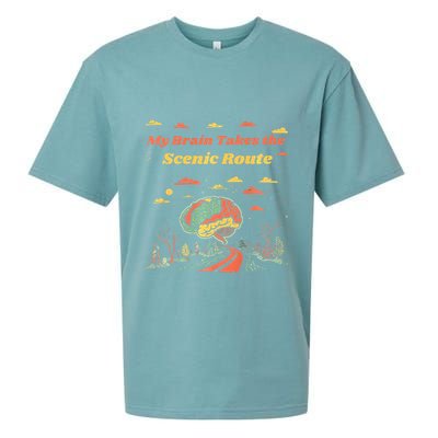 My Brain Takes The Scenic Route Sueded Cloud Jersey T-Shirt