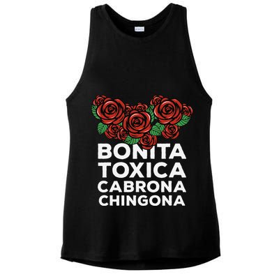 Mexicana Bonita Toxica Viva La Bonita Toxica Pero Chingona Ladies PosiCharge Tri-Blend Wicking Tank