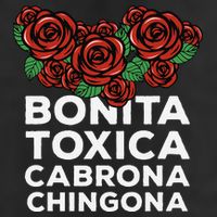 Mexicana Bonita Toxica Viva La Bonita Toxica Pero Chingona 7 Panel Mesh Trucker Snapback Hat