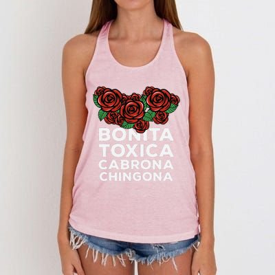 Mexicana Bonita Toxica Viva La Bonita Toxica Pero Chingona Women's Knotted Racerback Tank