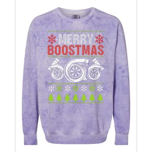 Merry Boostmas Ugly Xmas Funny Turbo Boost Christmas Colorblast Crewneck Sweatshirt