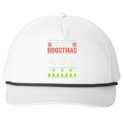 Merry Boostmas Ugly Xmas Funny Turbo Boost Christmas Snapback Five-Panel Rope Hat