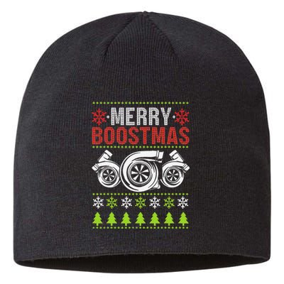 Merry Boostmas Ugly Xmas Funny Turbo Boost Christmas Sustainable Beanie