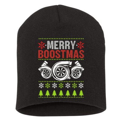 Merry Boostmas Ugly Xmas Funny Turbo Boost Christmas Short Acrylic Beanie