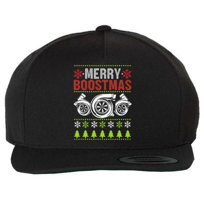 Merry Boostmas Ugly Xmas Funny Turbo Boost Christmas Wool Snapback Cap