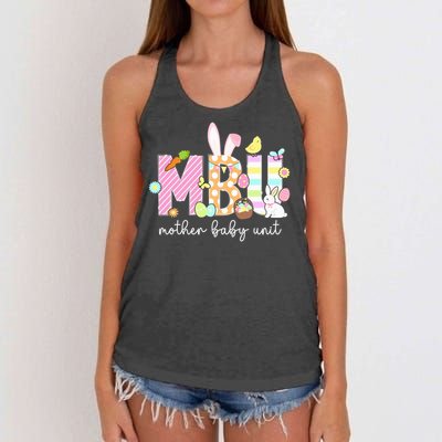 Mother Baby Unit Easter Bunny Mother Baby Nurse Easter Day Women's Knotted Racerback Tank