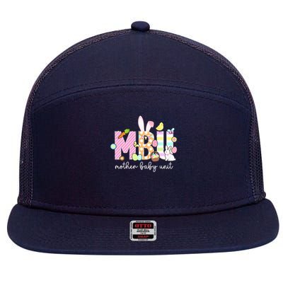 Mother Baby Unit Easter Bunny Mother Baby Nurse Easter Day 7 Panel Mesh Trucker Snapback Hat
