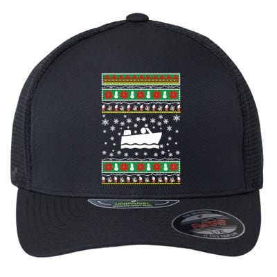 Motor Boating Ugly Christmas Gift For Mom Or Dad Funny Gift Flexfit Unipanel Trucker Cap