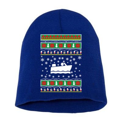 Motor Boating Ugly Christmas Gift For Mom Or Dad Funny Gift Short Acrylic Beanie