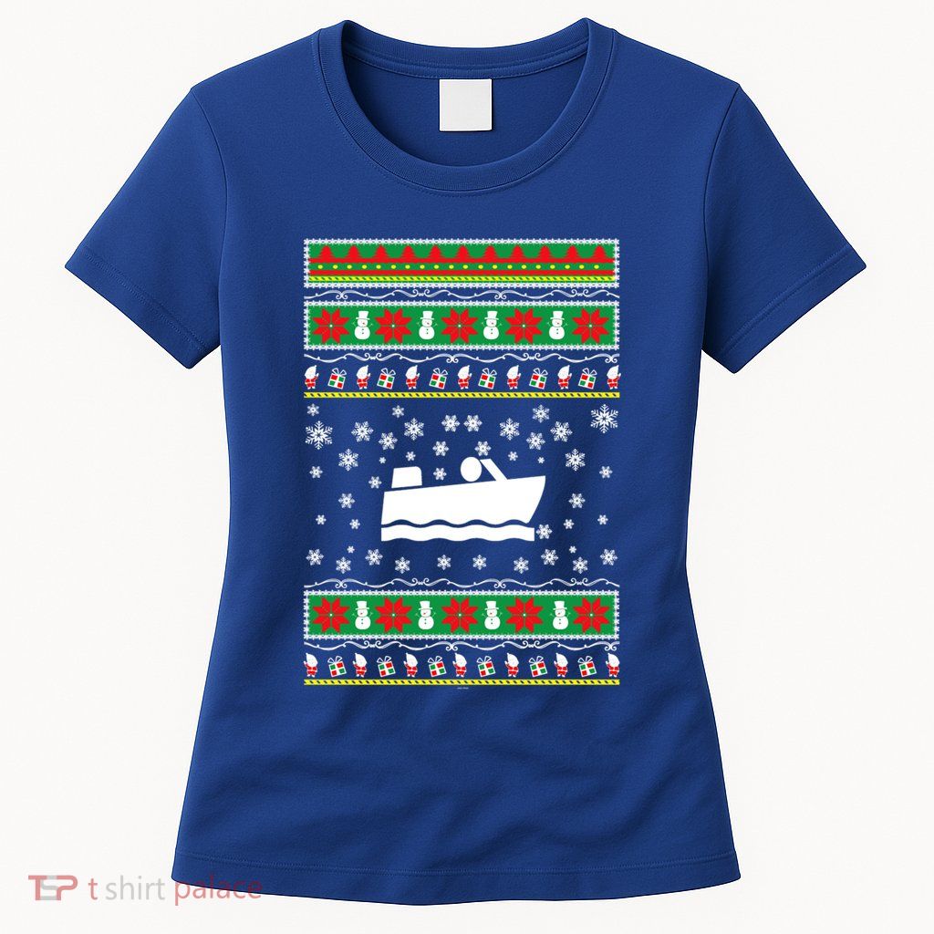 Motor Boating Ugly Christmas Gift For Mom Or Dad Cool Gift Women's T-Shirt