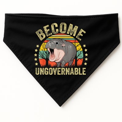 Moodeng Become Ungovernable Funny Baby Hippo Moo Deng Joke USA-Made Doggie Bandana