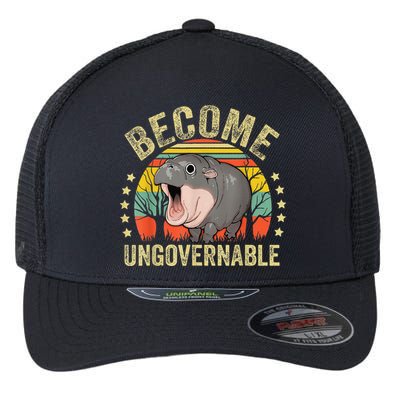 Moodeng Become Ungovernable Funny Baby Hippo Moo Deng Joke Flexfit Unipanel Trucker Cap