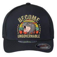Moodeng Become Ungovernable Funny Baby Hippo Moo Deng Joke Flexfit Unipanel Trucker Cap