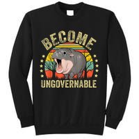 Moodeng Become Ungovernable Funny Baby Hippo Moo Deng Joke Sweatshirt