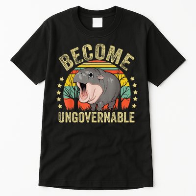 Moodeng Become Ungovernable Funny Baby Hippo Moo Deng Joke Tall T-Shirt