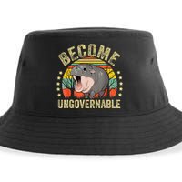 Moodeng Become Ungovernable Funny Baby Hippo Moo Deng Joke Sustainable Bucket Hat