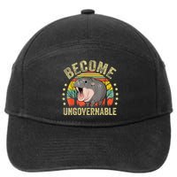 Moodeng Become Ungovernable Funny Baby Hippo Moo Deng Joke 7-Panel Snapback Hat
