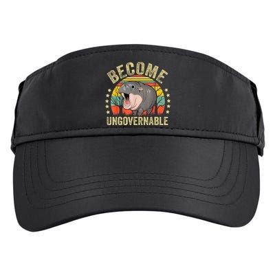 Moodeng Become Ungovernable Funny Baby Hippo Moo Deng Joke Adult Drive Performance Visor