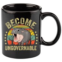 Moodeng Become Ungovernable Funny Baby Hippo Moo Deng Joke 11oz C Handle Ceramic Mug