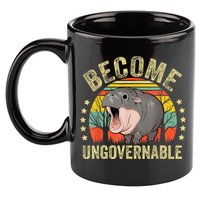 Moodeng Become Ungovernable Funny Baby Hippo Moo Deng Joke 11oz C Handle Ceramic Mug