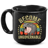 Moodeng Become Ungovernable Funny Baby Hippo Moo Deng Joke 15oz Campfire Ceramic Mug
