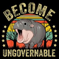 Moodeng Become Ungovernable Funny Baby Hippo Moo Deng Joke 16 in Basic Backpack