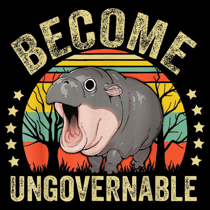 Moodeng Become Ungovernable Funny Baby Hippo Moo Deng Joke 16 in Basic Backpack