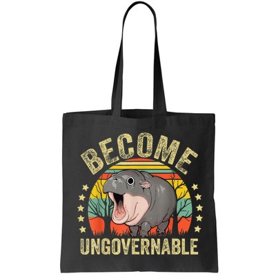 Moodeng Become Ungovernable Funny Baby Hippo Moo Deng Joke Bag