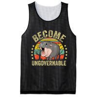 Moodeng Become Ungovernable Funny Baby Hippo Moo Deng Joke Mesh Reversible Basketball Jersey Tank
