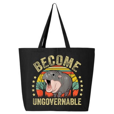 Moodeng Become Ungovernable Funny Baby Hippo Moo Deng Joke 25L Jumbo Tote