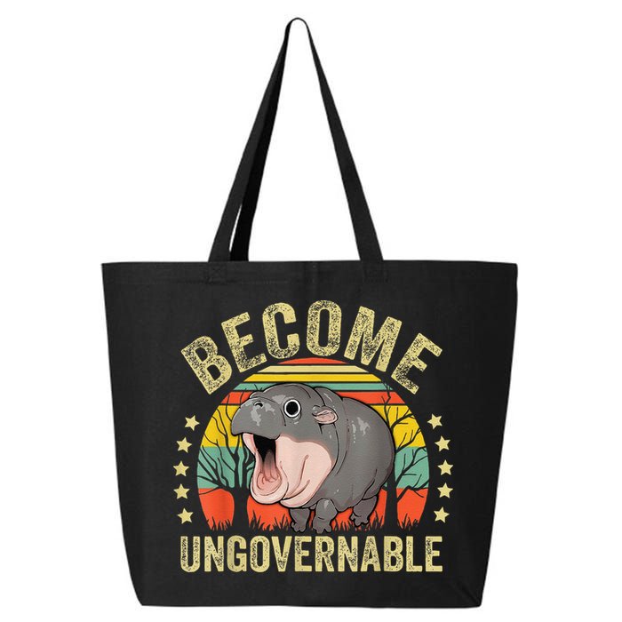 Moodeng Become Ungovernable Funny Baby Hippo Moo Deng Joke 25L Jumbo Tote